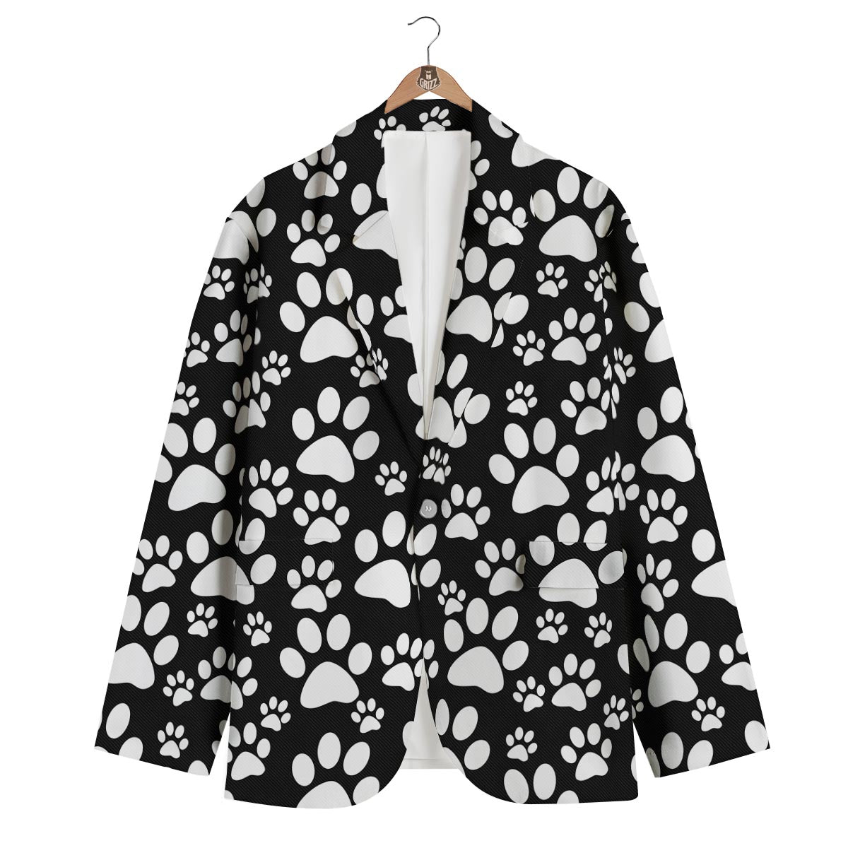 Paw Print Pattern Men's Blazer-grizzshop