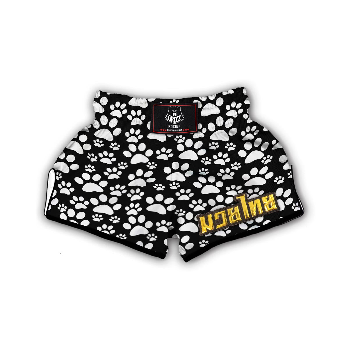 Paw Print Pattern Muay Thai Boxing Shorts-grizzshop