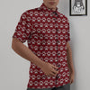 Paw Knitted Christmas Print Pattern Untucked Shirts-grizzshop