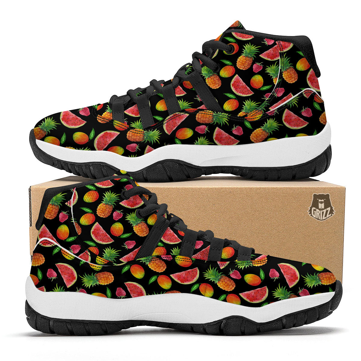 Peace Groovy Girly Print Pattern Black Bball Shoes-grizzshop