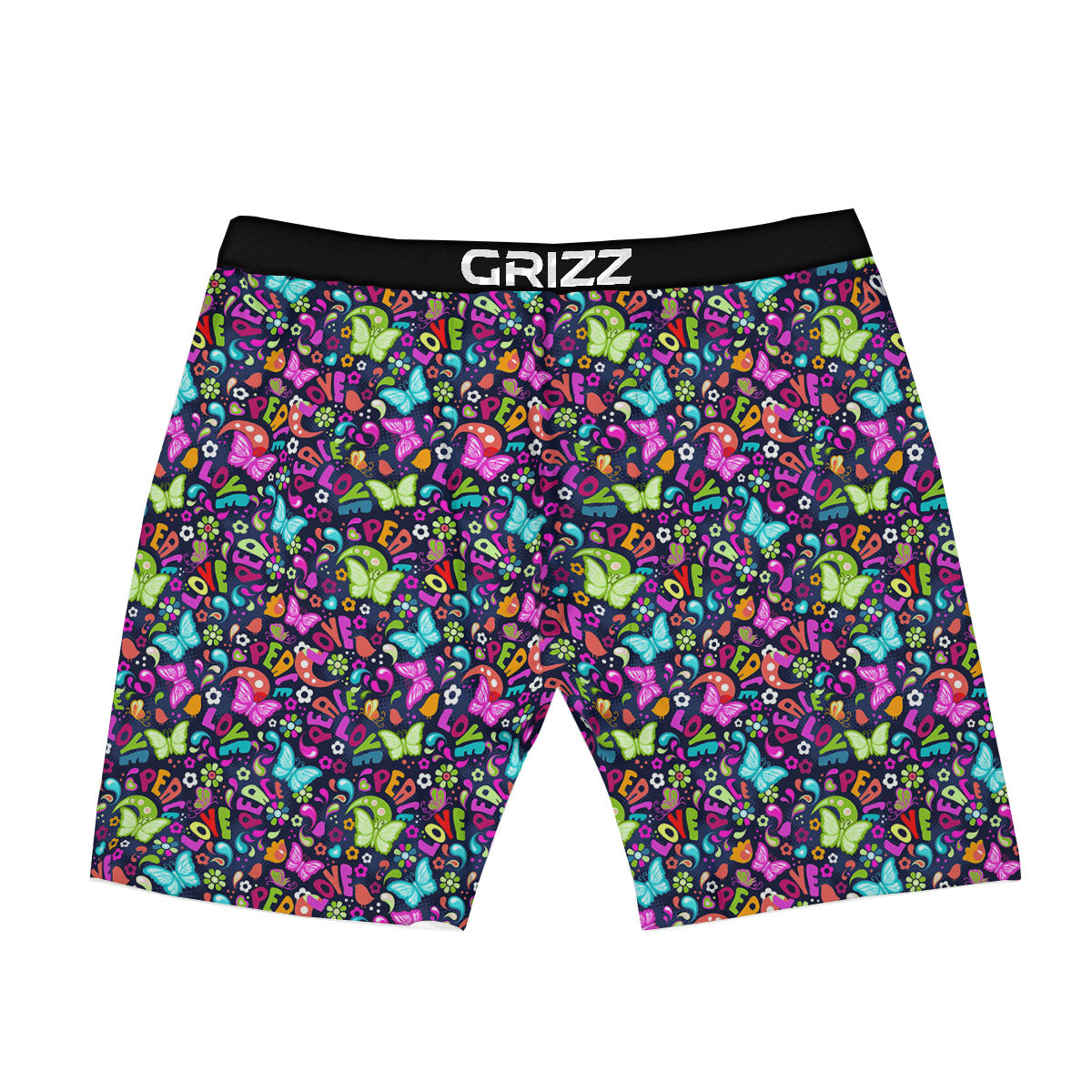 Peace Groovy Girly Print Pattern Boxer Briefs-grizzshop