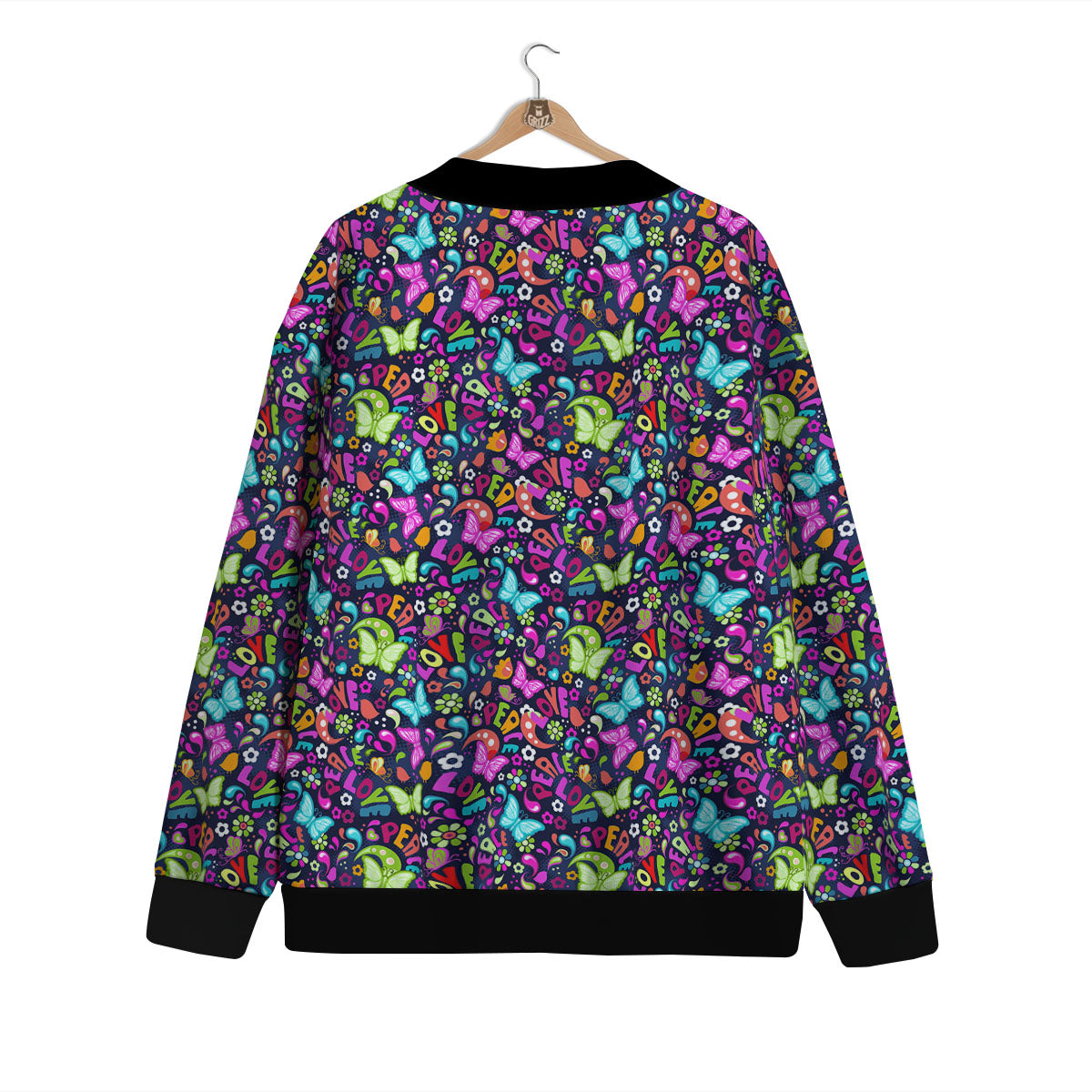 Peace Groovy Girly Print Pattern Cardigan-grizzshop