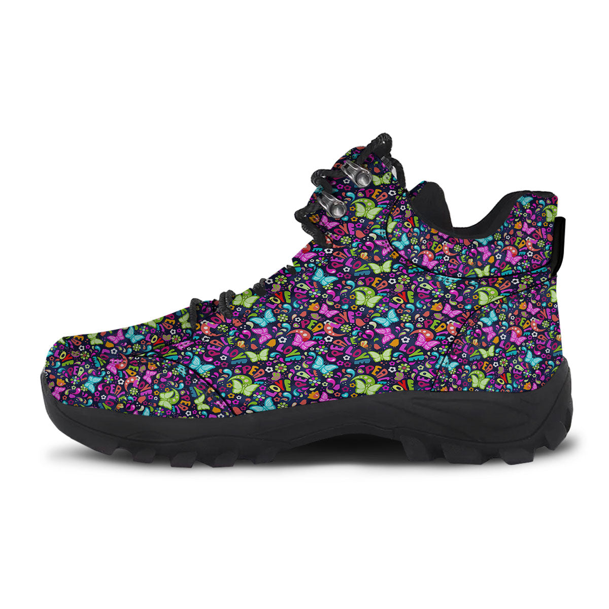 Peace Groovy Girly Print Pattern Hiking Shoes-grizzshop