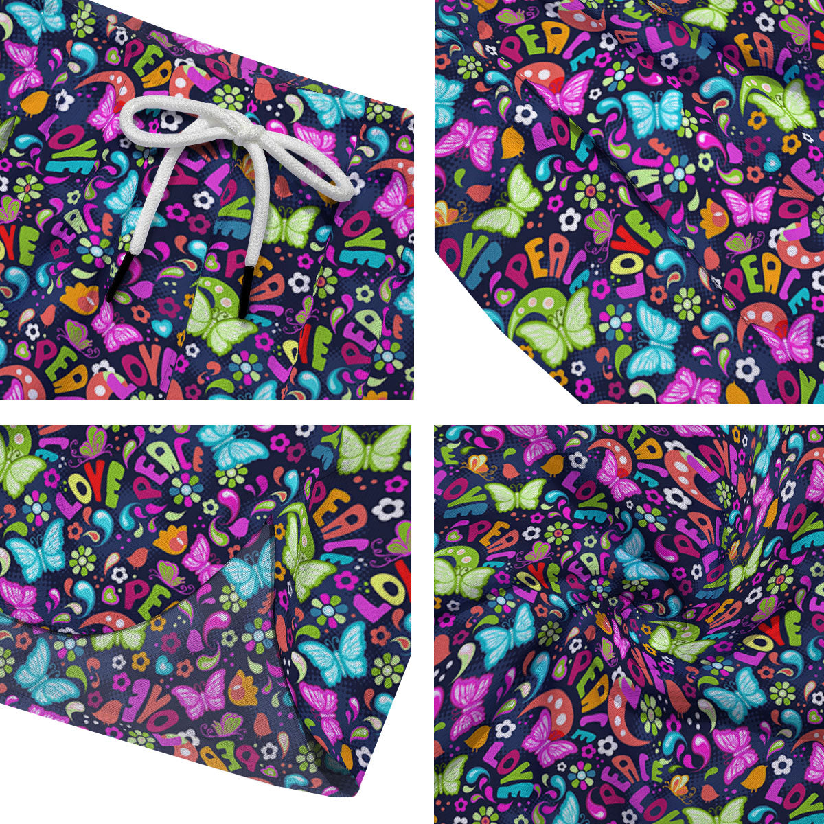 Peace Groovy Girly Print Pattern Men's Running Shorts-grizzshop