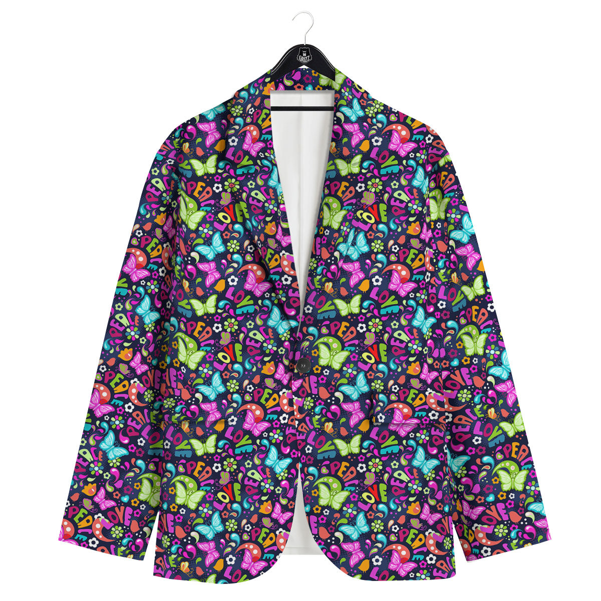 Peace Groovy Girly Print Pattern Men's Sport Coat-grizzshop