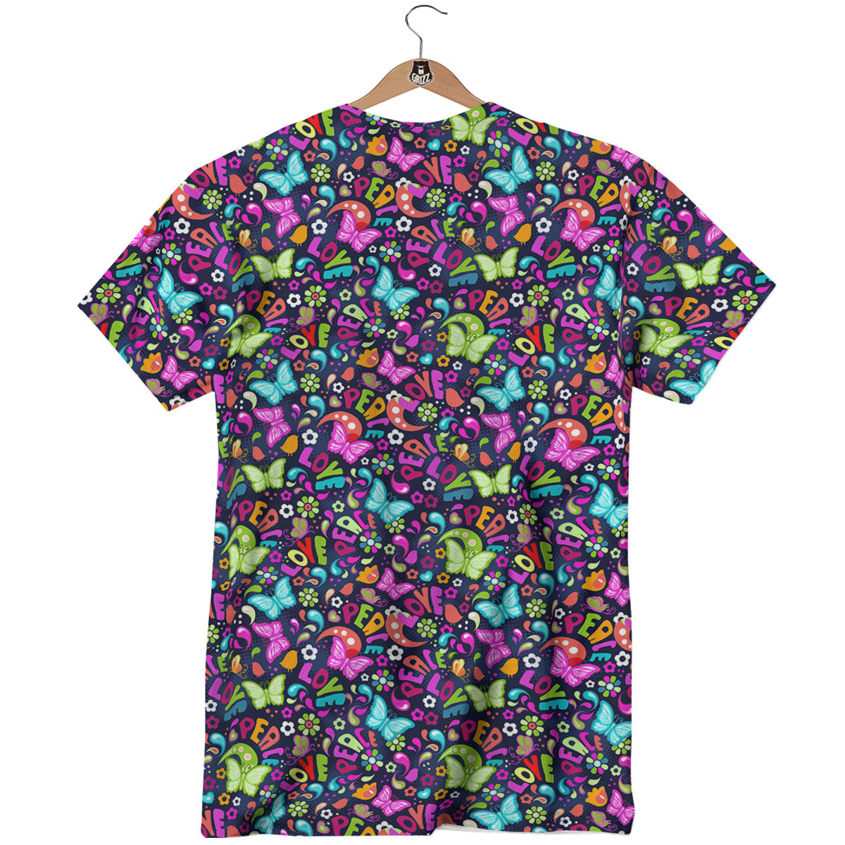Peace Groovy Girly Print Pattern T-Shirt-grizzshop