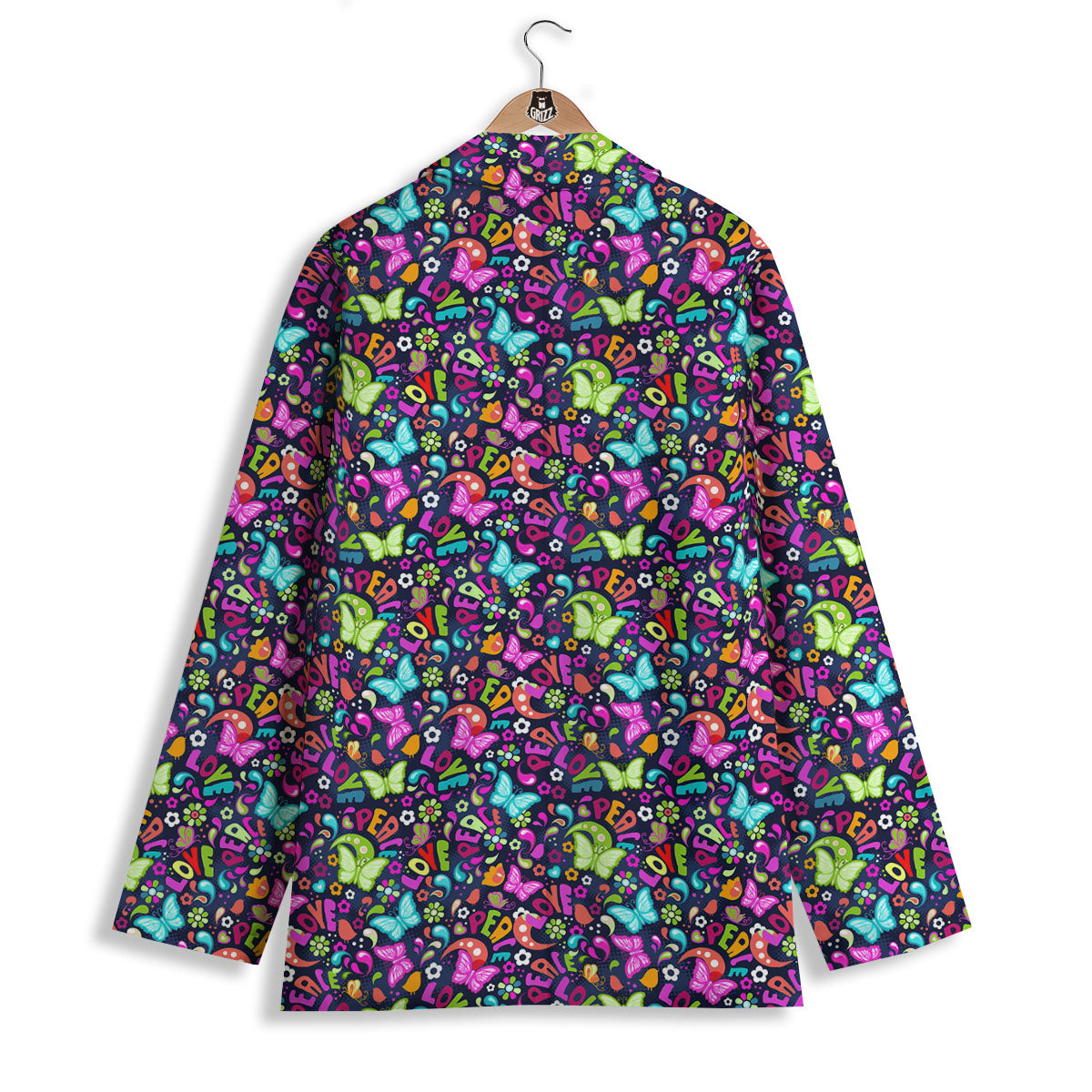 Peace Groovy Girly Print Pattern Women's Blazer-grizzshop