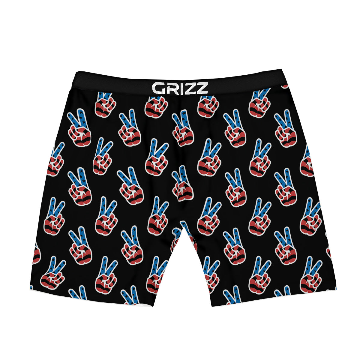 Peace Sign American Patriotic Print Pattern Boxer Briefs-grizzshop
