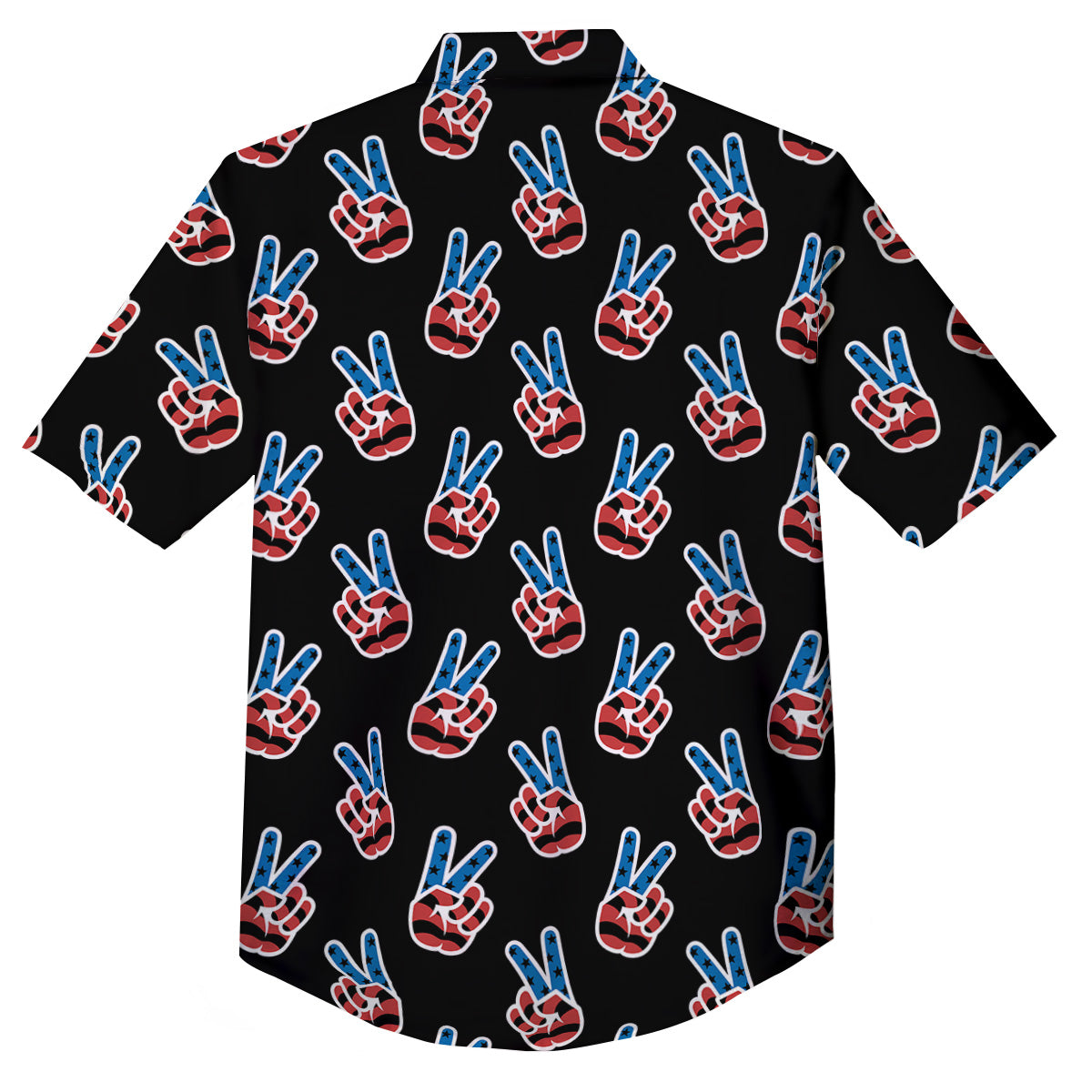 Peace Sign American Patriotic Print Pattern Button Up Shirt-grizzshop