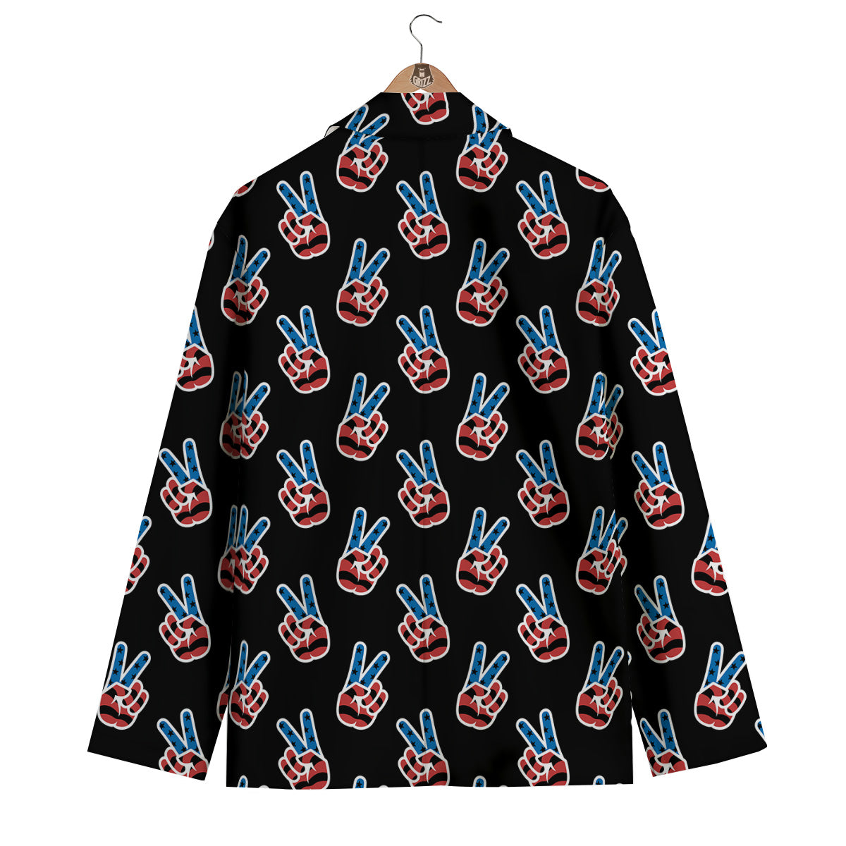 Peace Sign American Patriotic Print Pattern Men's Blazer-grizzshop