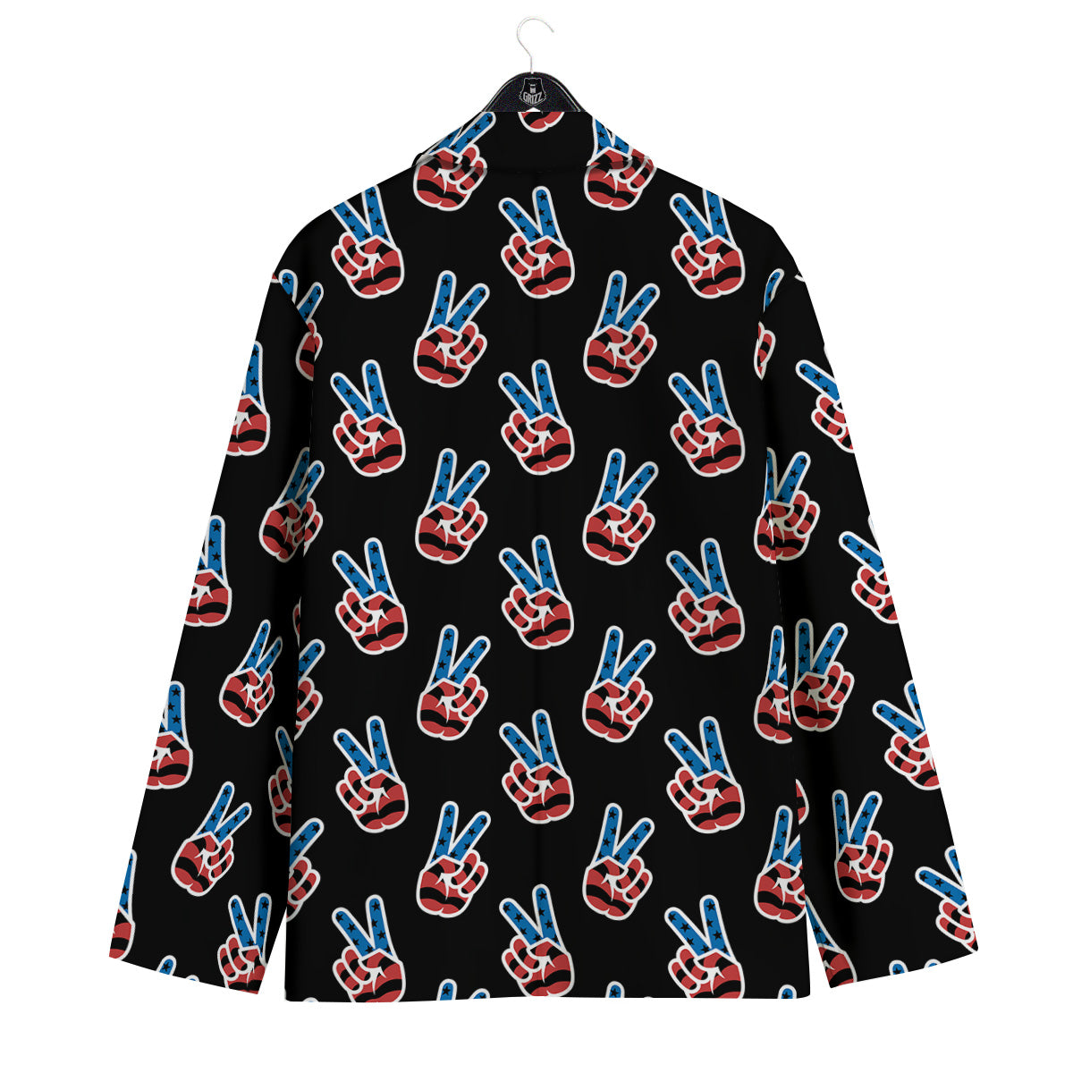 Peace Sign American Patriotic Print Pattern Men's Sport Coat-grizzshop