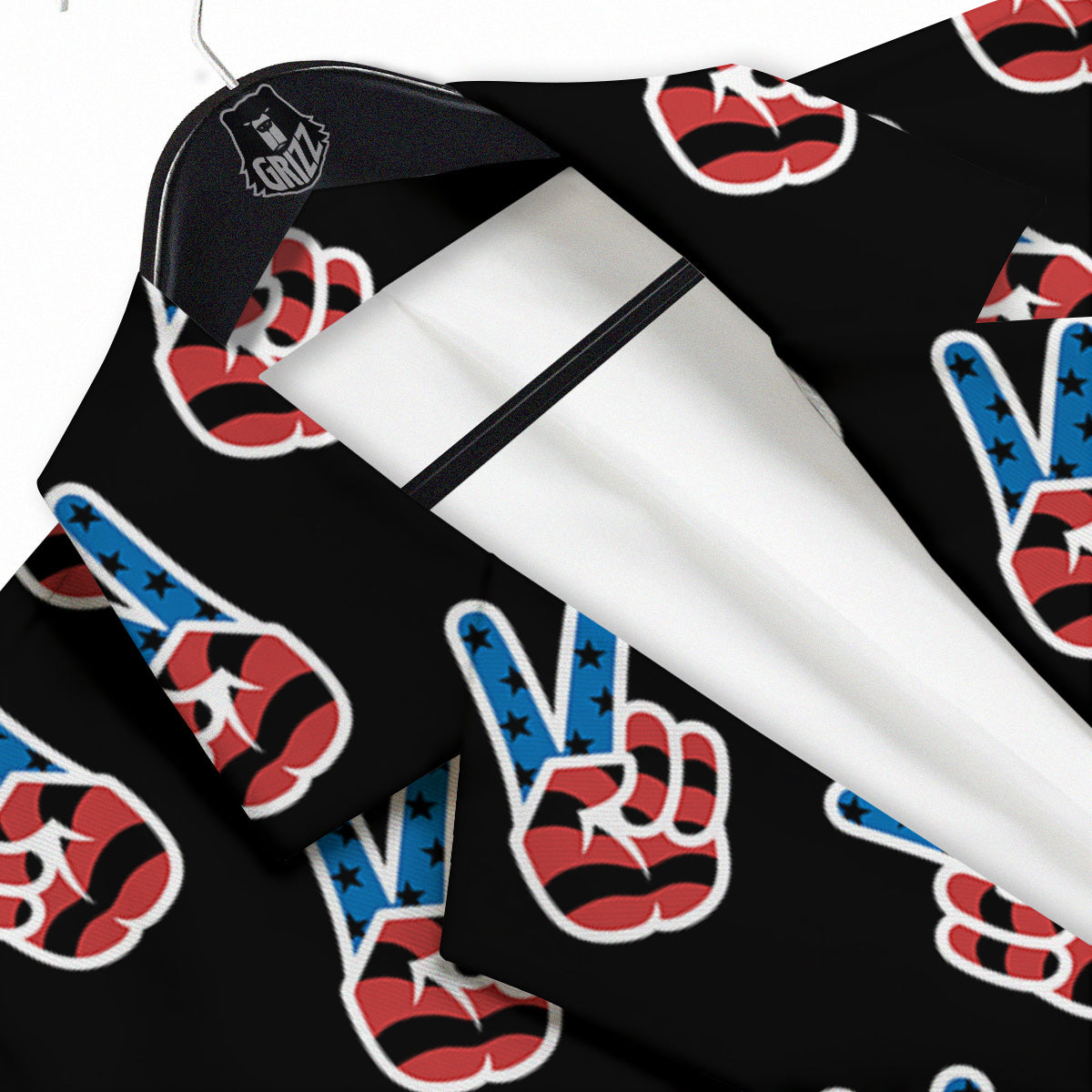 Peace Sign American Patriotic Print Pattern Men's Sport Coat-grizzshop