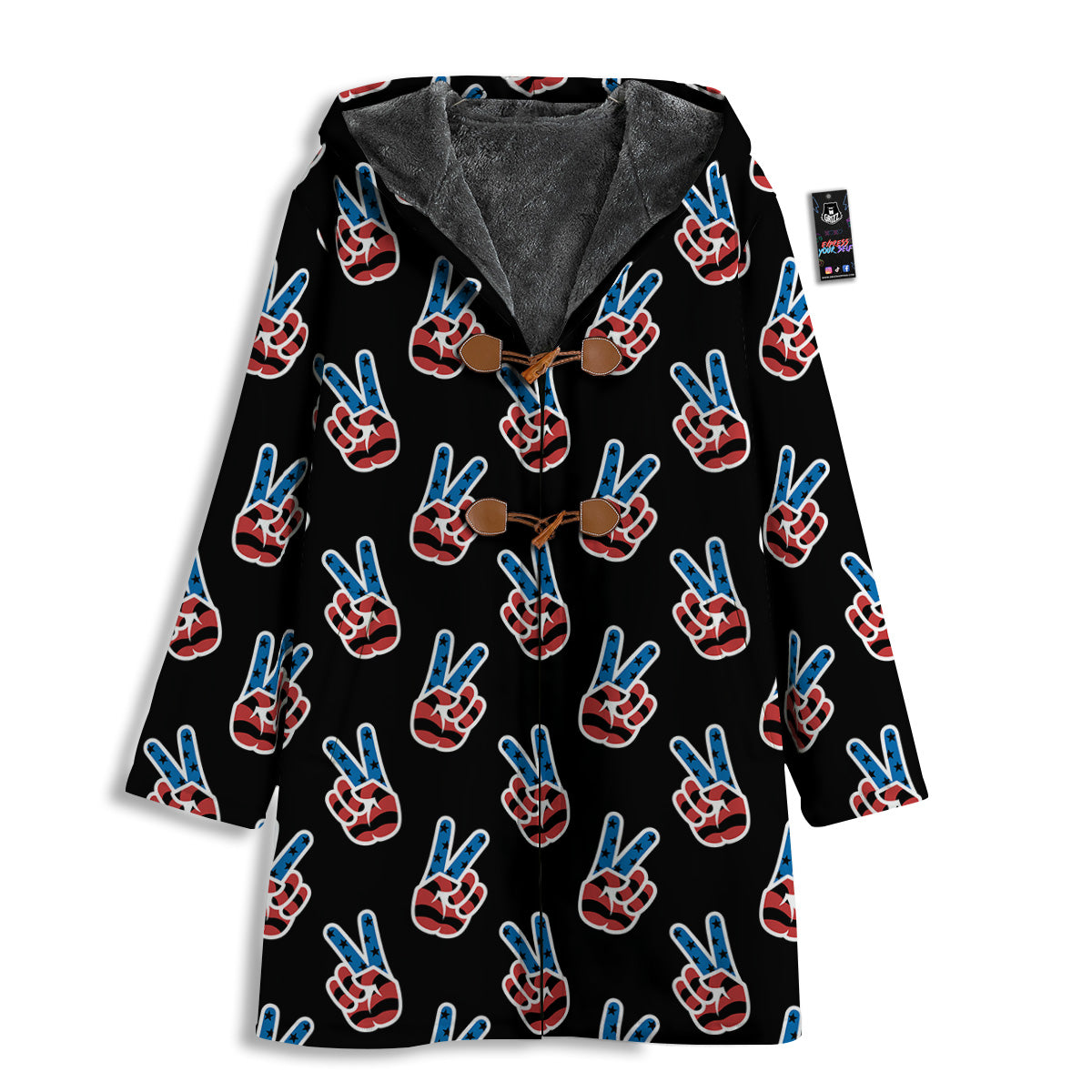 Peace Sign American Patriotic Print Pattern Men's Windbreaker Jacket-grizzshop
