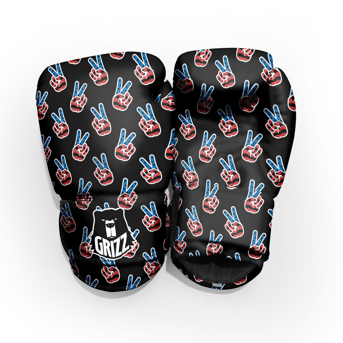 Peace Sign American Patriotic Print Pattern Pro Boxing Glove