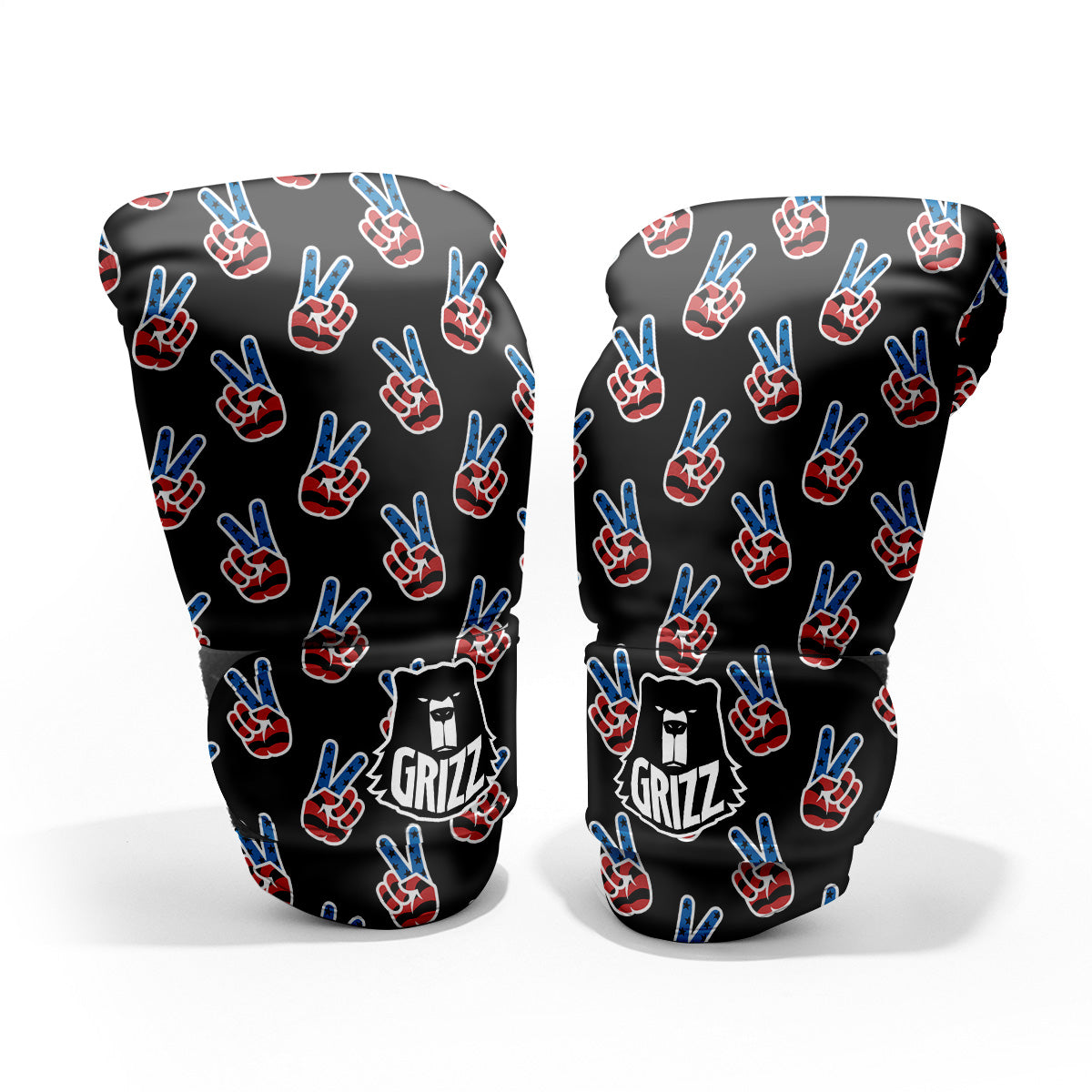 Peace Sign American Patriotic Print Pattern Pro Boxing Glove