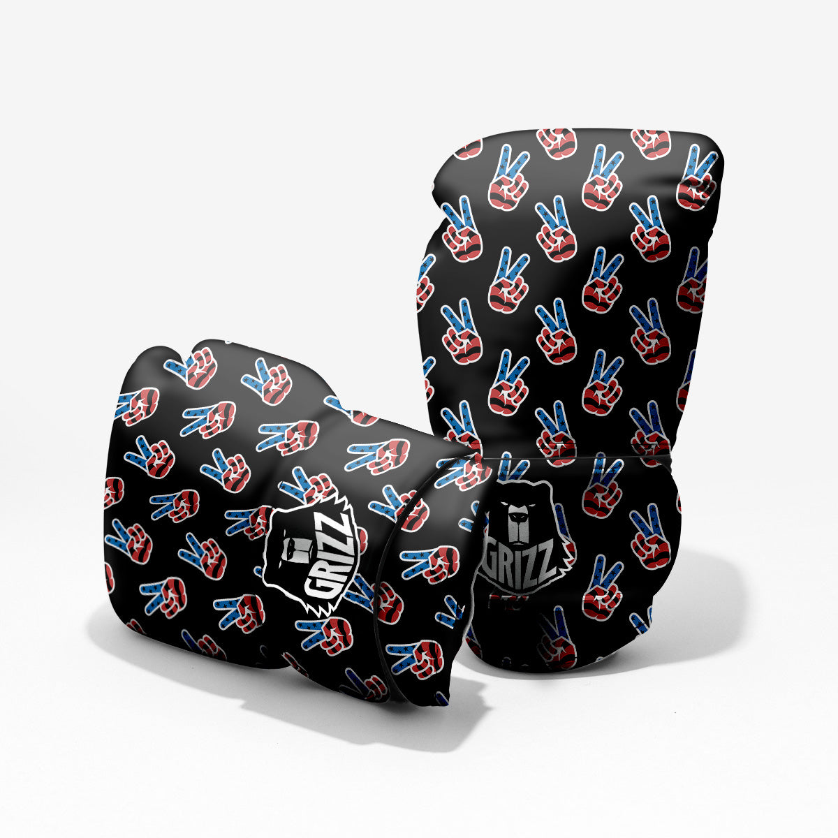 Peace Sign American Patriotic Print Pattern Pro Boxing Glove