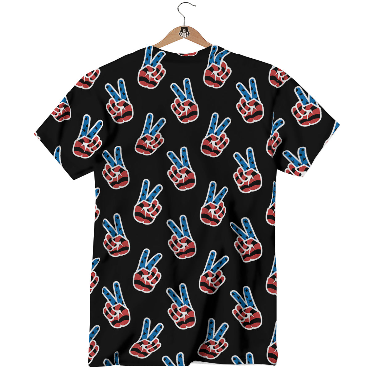 Peace Sign American Patriotic Print Pattern T-Shirt-grizzshop