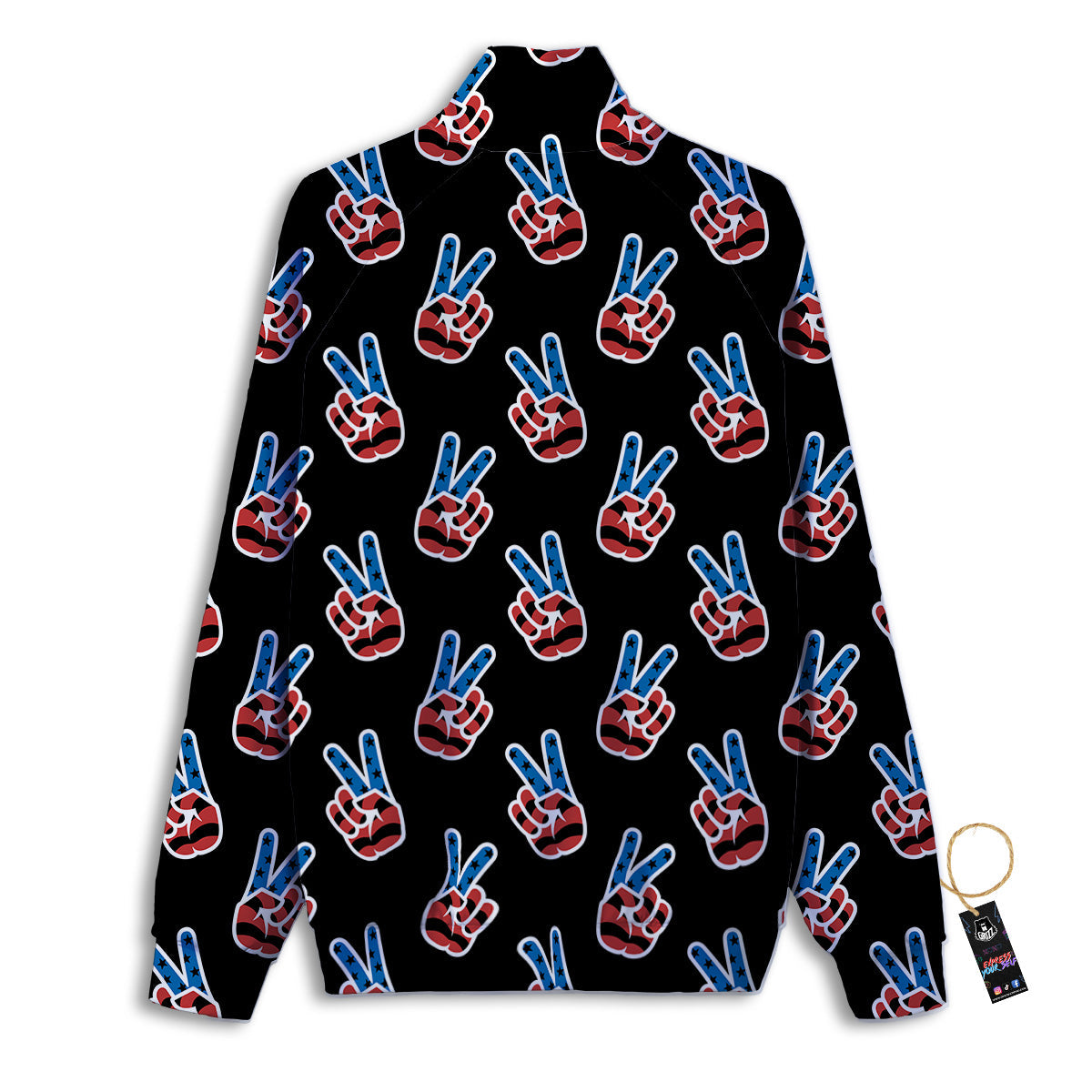 Peace Sign American Patriotic Print Pattern Track Jacket-grizzshop