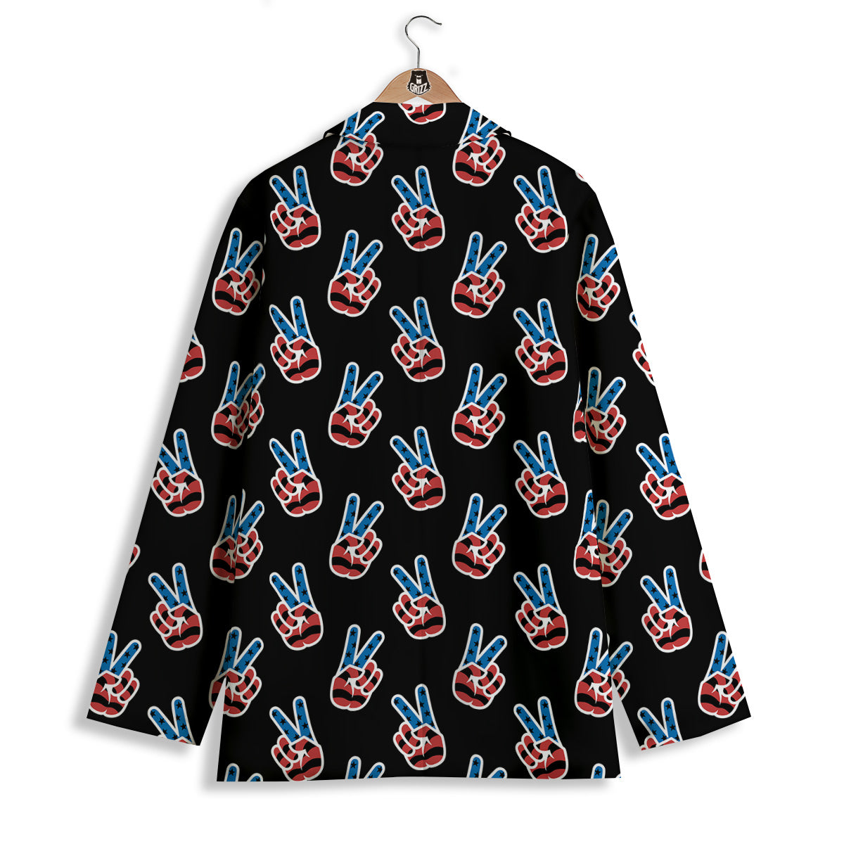 Peace Sign American Patriotic Print Pattern Women's Blazer-grizzshop