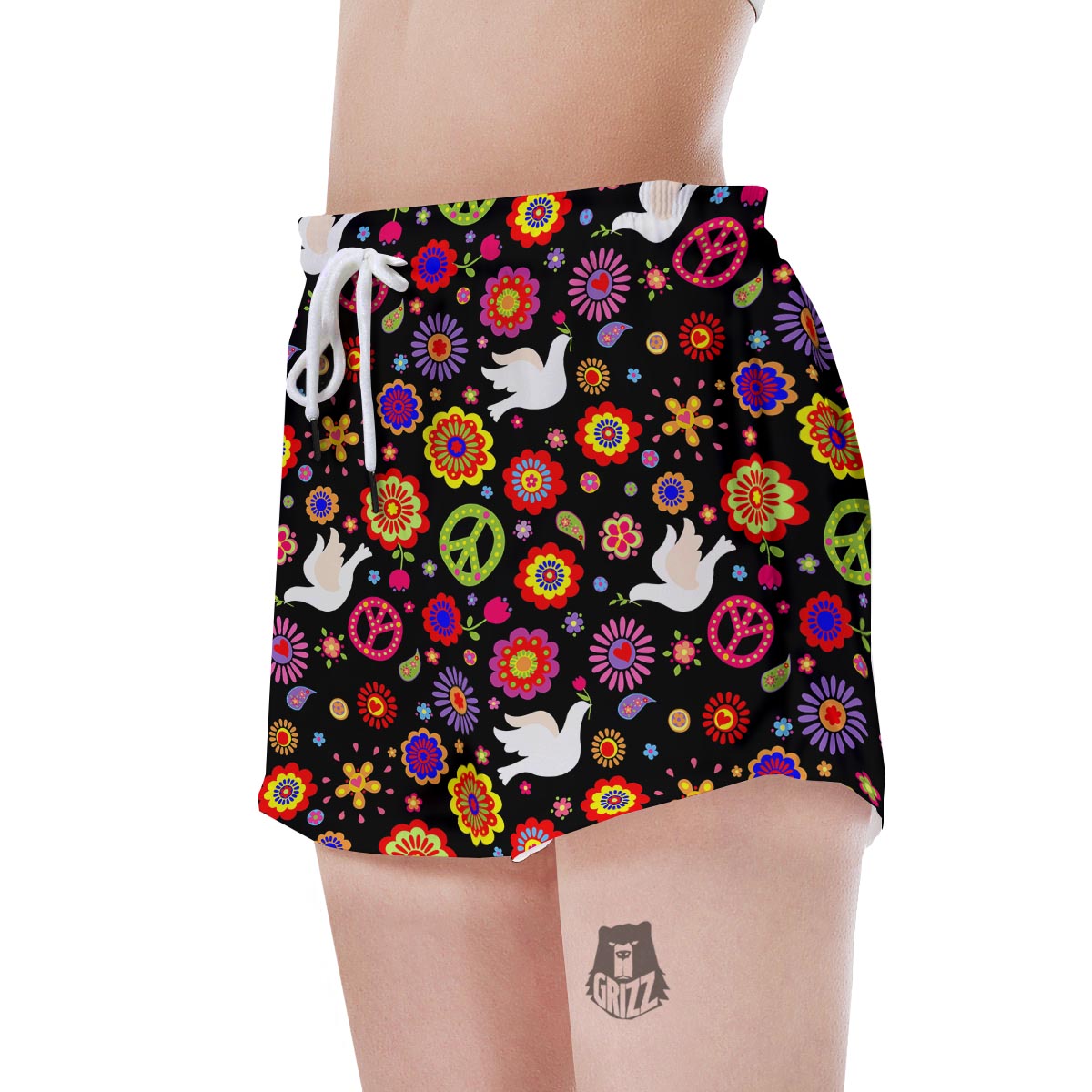 Peace Sign Hippie Women's Shorts-grizzshop