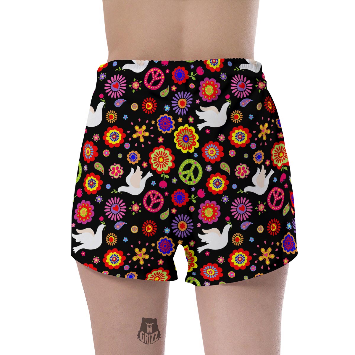 Peace Sign Hippie Women's Shorts-grizzshop