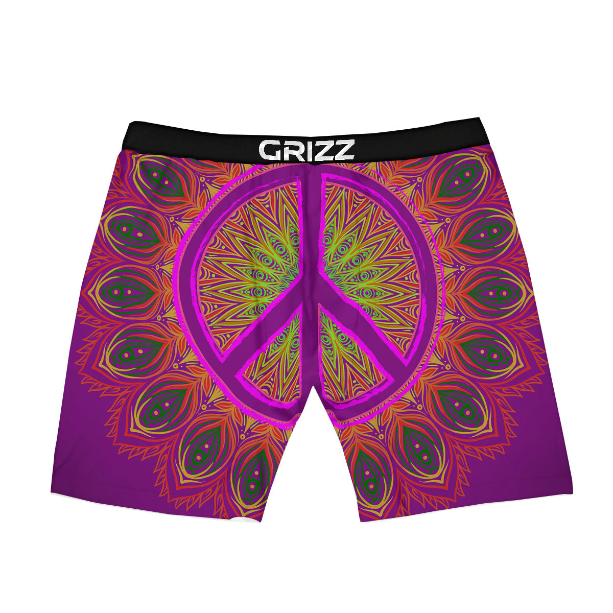 Peace Sign Psychedelic Hippie Print Boxer Briefs-grizzshop