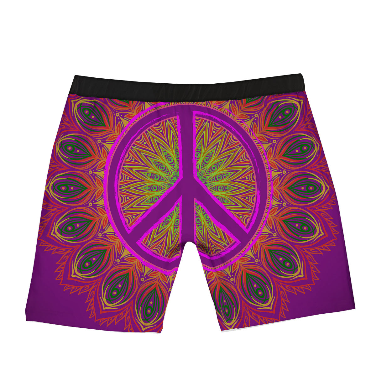Peace Sign Psychedelic Hippie Print Boxer Briefs-grizzshop