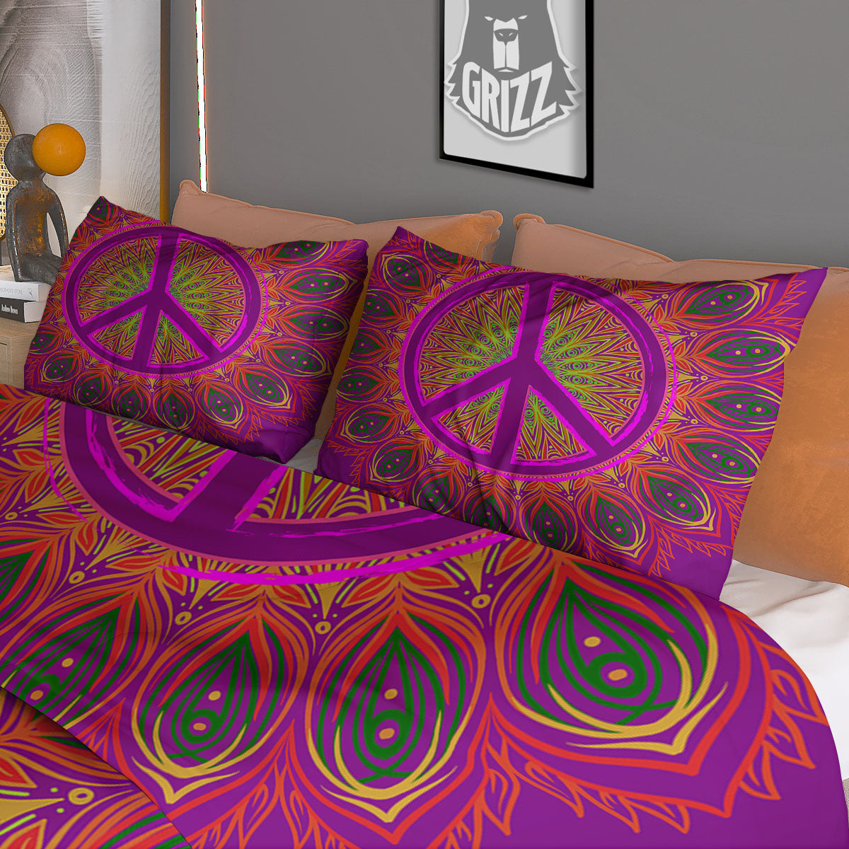 Palm Tree Vintage Print Pattern Duvet Cover Bedding Set