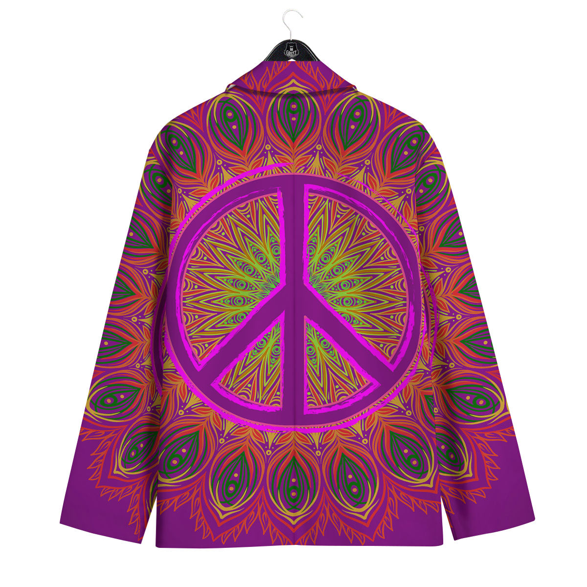 Peace Sign Psychedelic Hippie Print Men's Sport Coat-grizzshop
