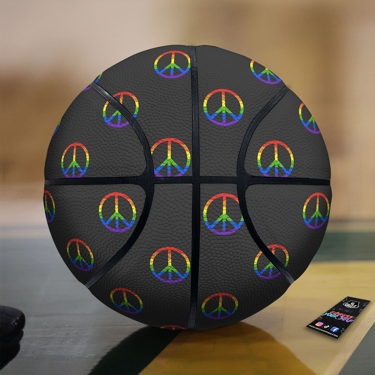Peace Sign Rainbow LGBT Print Pattern Basketball-grizzshop