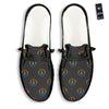 Peace Sign Rainbow LGBT Print Pattern Black Loafers-grizzshop