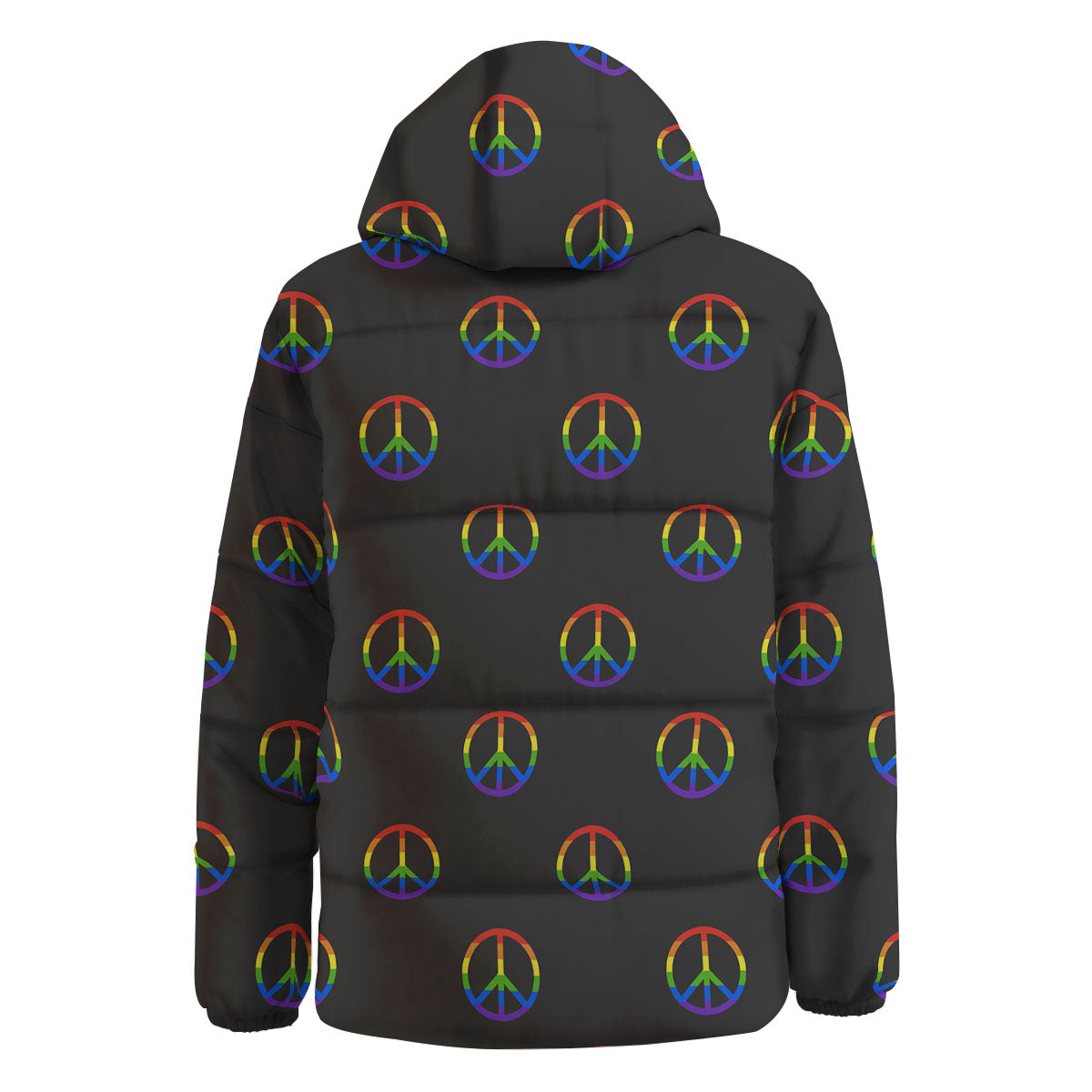 Peace Sign Rainbow LGBT Print Pattern Down Jacket-grizzshop