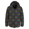 Peace Sign Rainbow LGBT Print Pattern Down Jacket-grizzshop