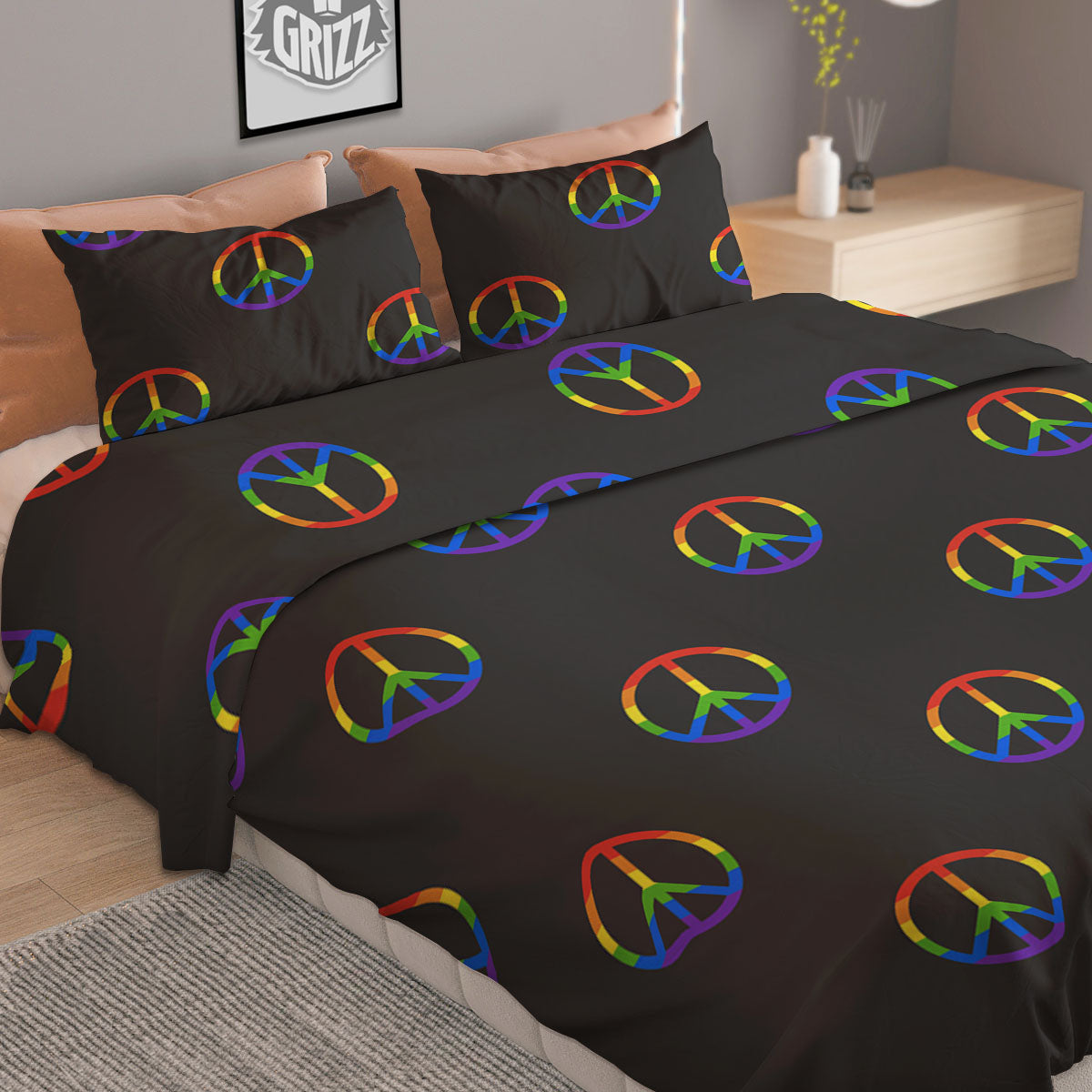 Panda Bear Watercolor Print Pattern Duvet Cover Bedding Set