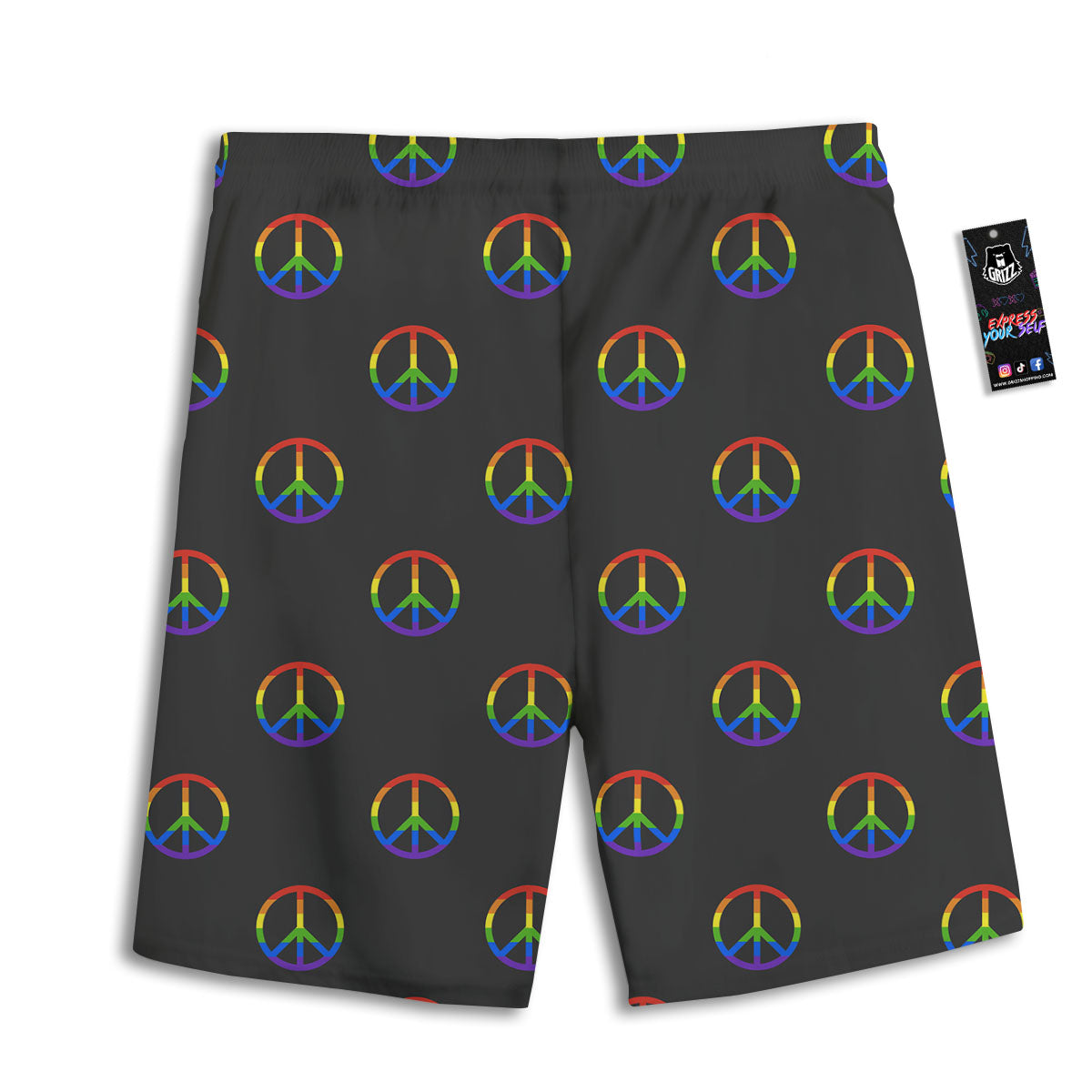 Peace Sign Rainbow LGBT Print Pattern Men's Athletic Shorts