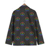 Peace Sign Rainbow LGBT Print Pattern Men's Blazer-grizzshop