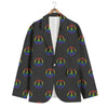 Peace Sign Rainbow LGBT Print Pattern Men's Blazer-grizzshop