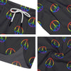 Peace Sign Rainbow LGBT Print Pattern Men's Running Shorts-grizzshop