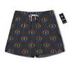 Peace Sign Rainbow LGBT Print Pattern Men's Running Shorts-grizzshop