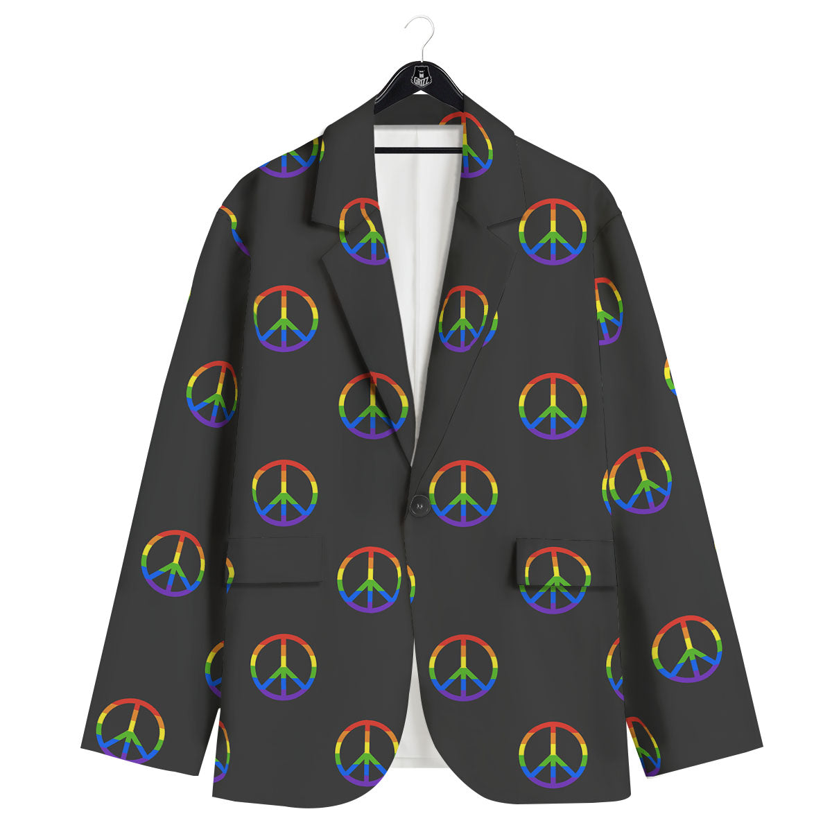 Peace Sign Rainbow LGBT Print Pattern Men's Sport Coat-grizzshop