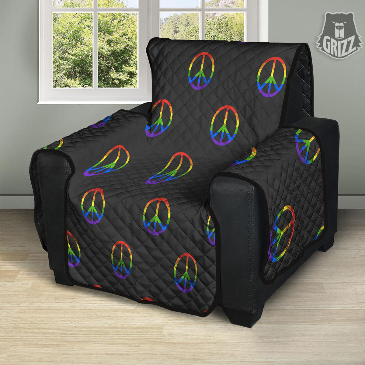 Peace Sign Rainbow LGBT Print Pattern Recliner Protector-grizzshop