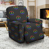 Peace Sign Rainbow LGBT Print Pattern Recliner Slipcover-grizzshop