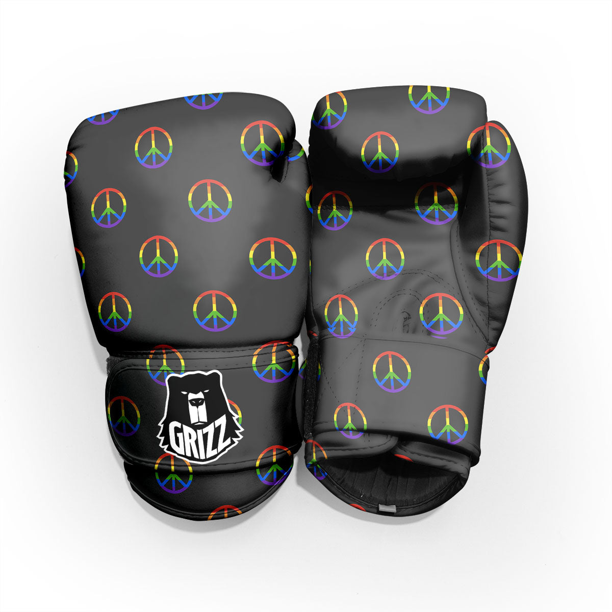 Peace Sign Rainbow LGBT Print Pattern Pro Boxing Glove