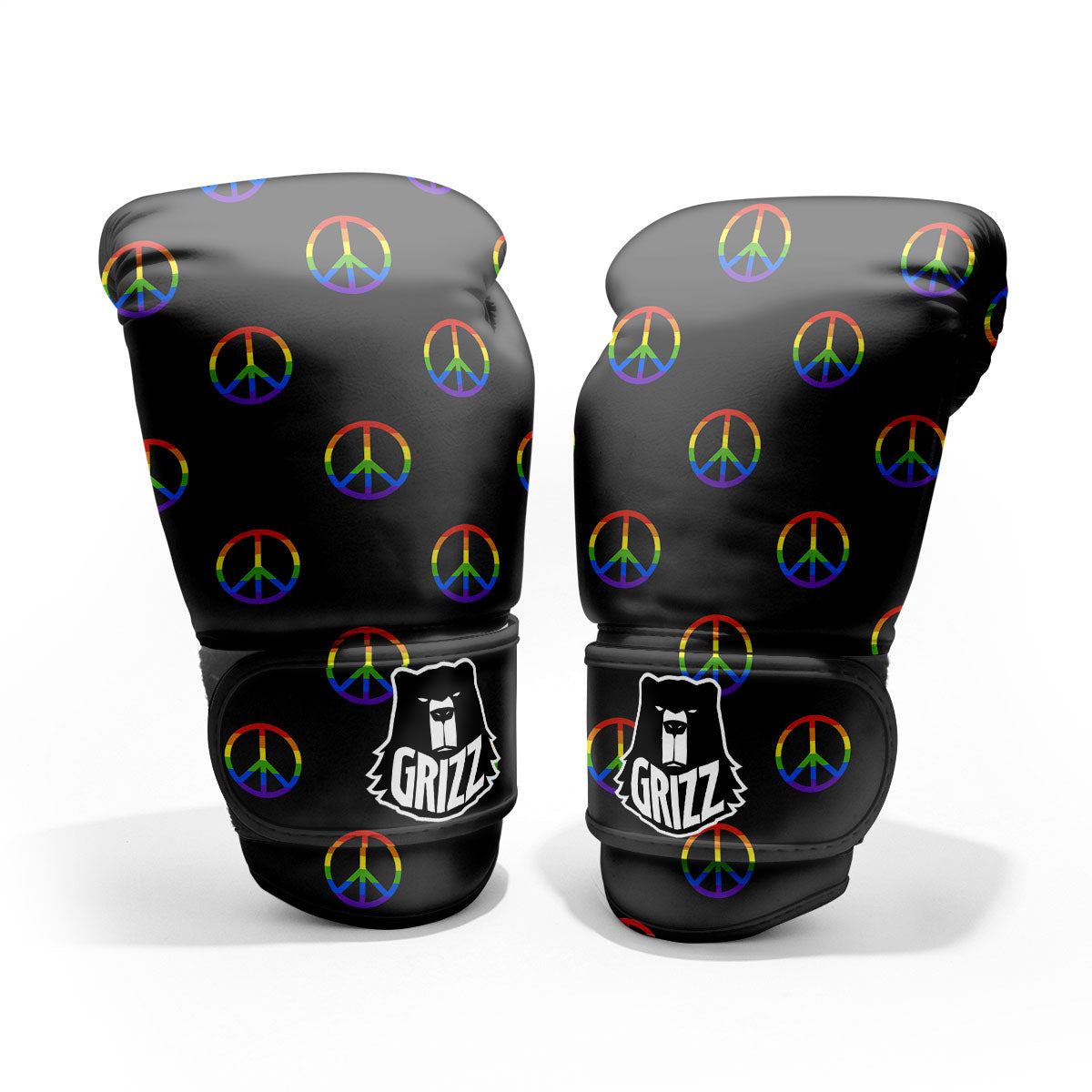 Peace Sign Rainbow LGBT Print Pattern Pro Boxing Glove