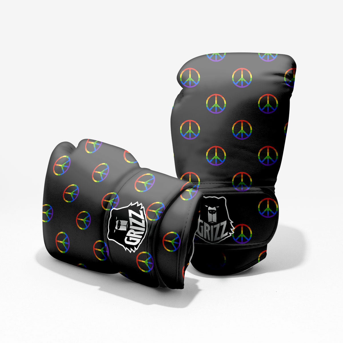 Peace Sign Rainbow LGBT Print Pattern Pro Boxing Glove
