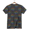 Peace Sign Rainbow LGBT Print Pattern T-Shirt-grizzshop