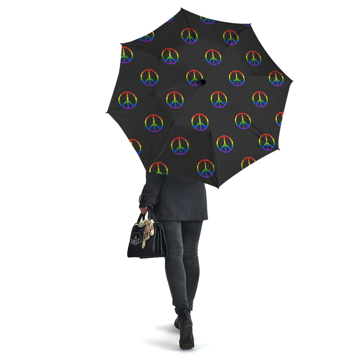 Peace Sign Rainbow LGBT Print Pattern Umbrella-grizzshop