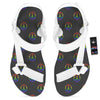 Peace Sign Rainbow LGBT Print Pattern White Open Toe Sandals-grizzshop