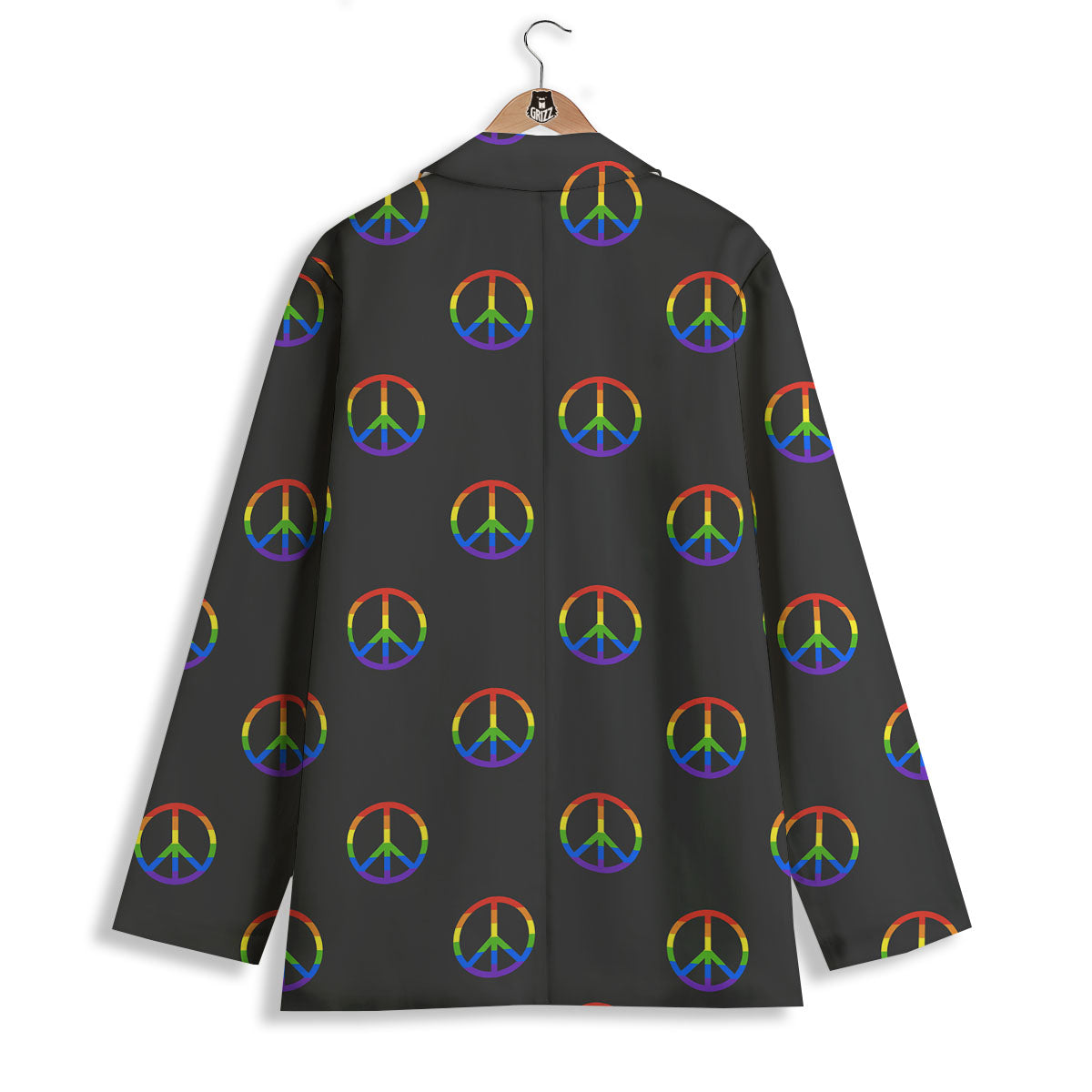 Peace Sign Rainbow LGBT Print Pattern Women's Blazer-grizzshop