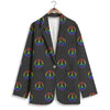 Peace Sign Rainbow LGBT Print Pattern Women's Blazer-grizzshop